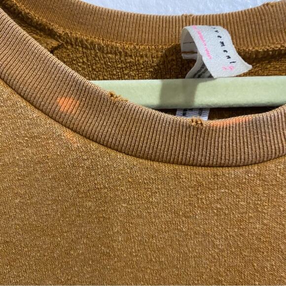 Free People Camel Distressed Wonder Sweatshirt Sz S - Picture 6 of 15